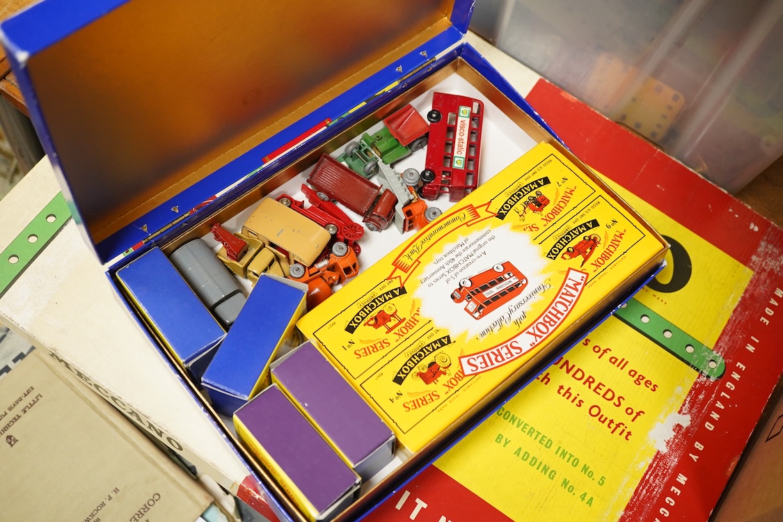 Hornby Railways and Meccano, etc. items including; an 00 gauge kitbuilt BR 0-6-0T locomotive, 1500, a Hornby Railways Patriot Class locomotive, 5541, fifteen Matchbox Series vehicles, including original and reissue examp